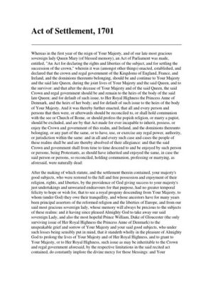 Sự kiện Act of Settlement 1701: Nền móng vững chắc của chế độ quân chủ Anh và sự trỗi dậy của nhà Hanover